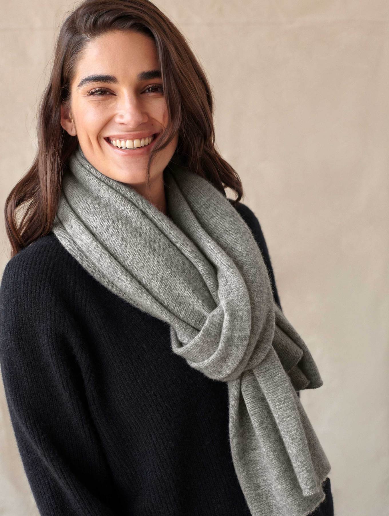 Cashmere scarf - grey heather