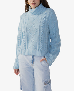 Mod cable sweater - frosty blue