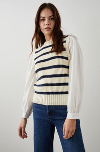 Bambi sweater - ivory navy stripe