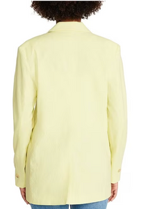 Linen on the edge blazer - sunny lime