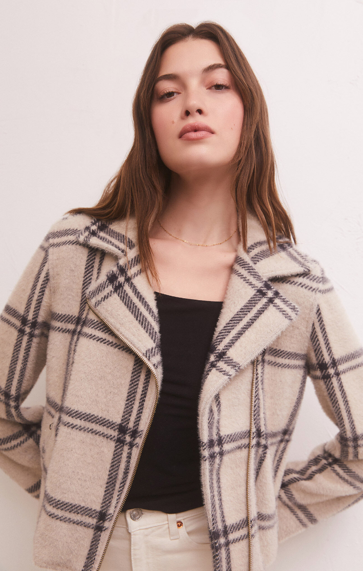 Wakefield plaid jacket - off white